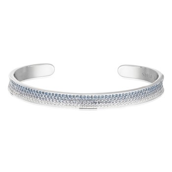 Bracelet jonc SIF JAKOBS FELLINE CONCAVO_x000D_
oxydes de zirconium bleu et blanc