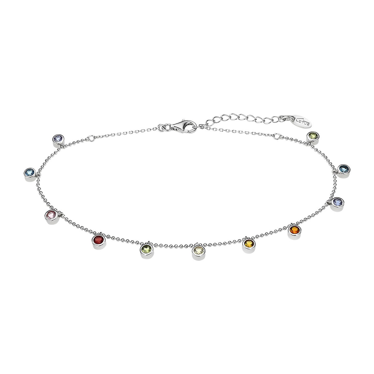 Chaîne de cheville Lotus Silver Pampilles_x000D_
multicolore