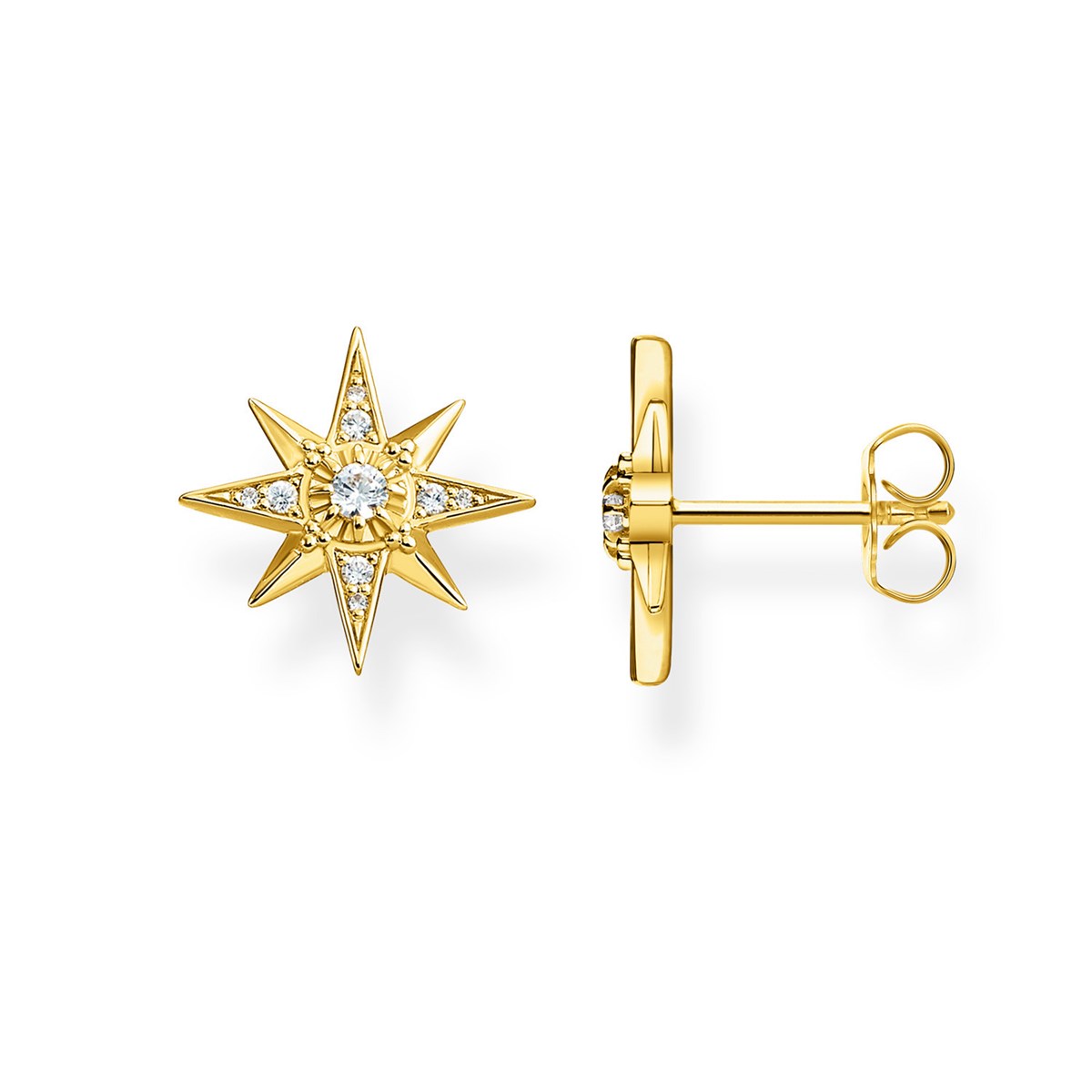 Clous d'oreilles Thomas Sabo étoile et oxydes_x000D_
argent 925 doré