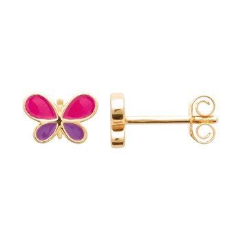 Boucles d'oreilles Brillaxis papillons bicolores