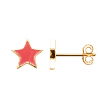 Boucles d'oreilles Brillaxis étoiles roses