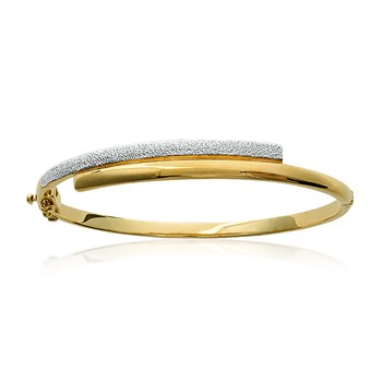 Bracelet jonc Brillaxis plaqué or bicolore