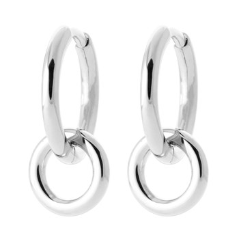 Créoles Brillaxis double anneau argent