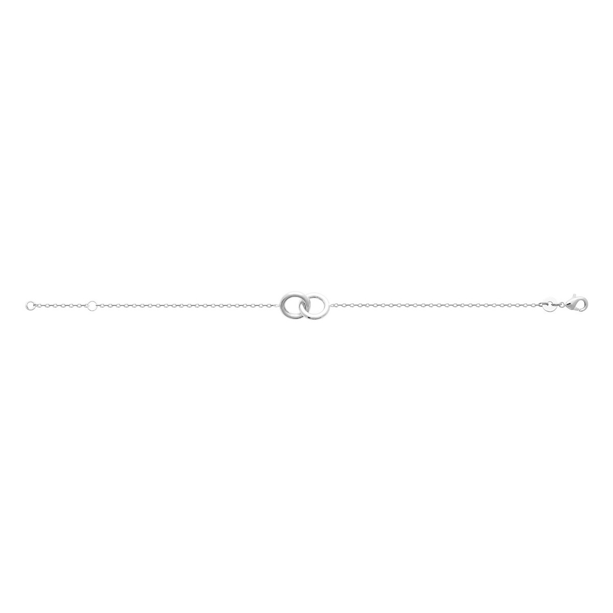Bracelet Brillaxis anneaux entrelacés argent rhodié
18 cm - vue 3