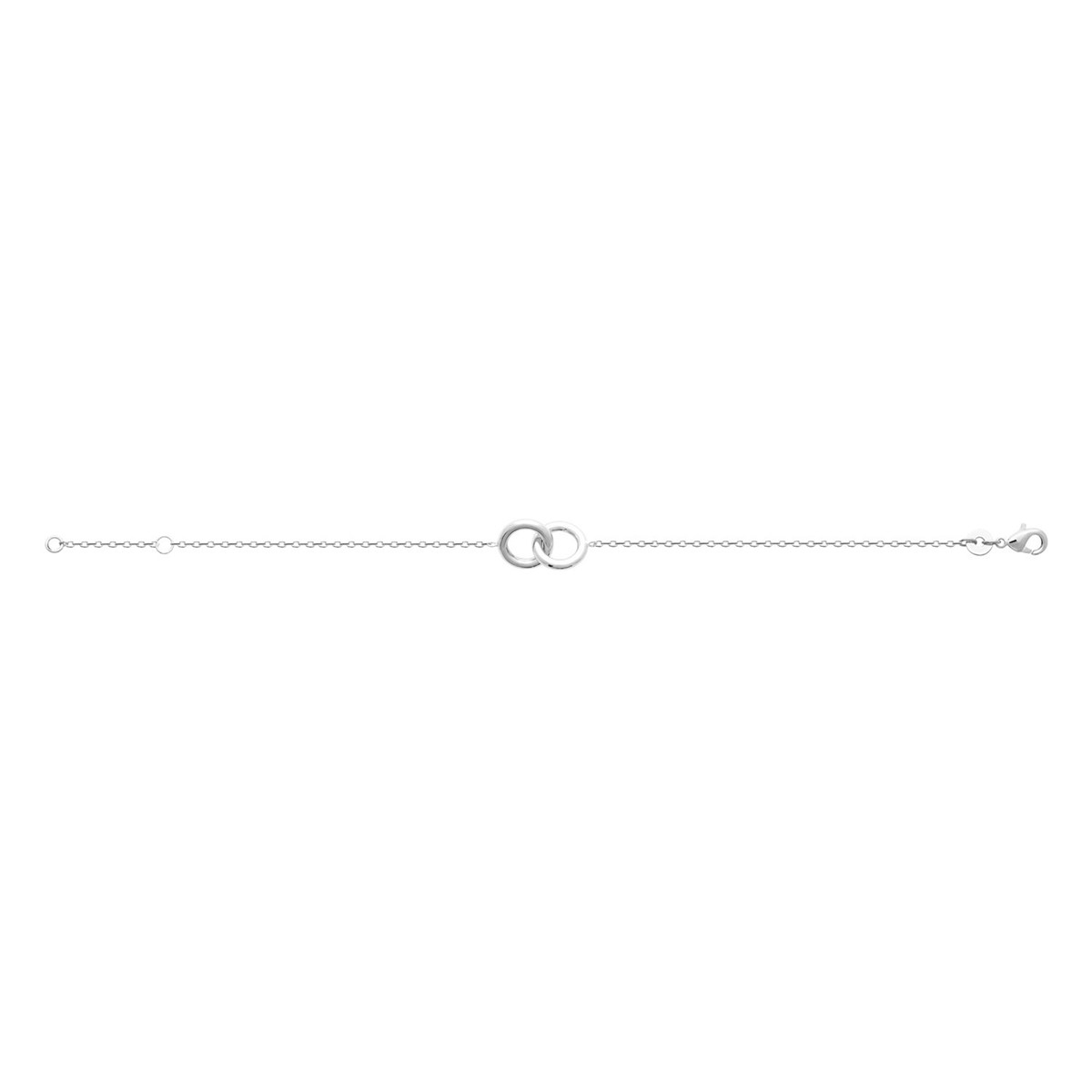 Bracelet Brillaxis anneaux entrelacés argent rhodié - vue 3