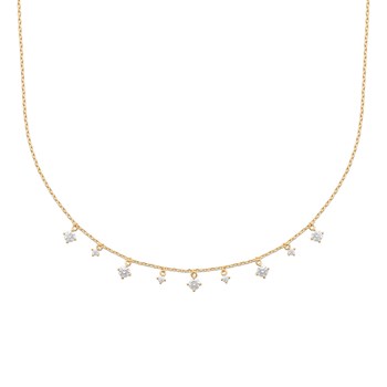 Collier Brillaxis plaqué or pampilles oxydes