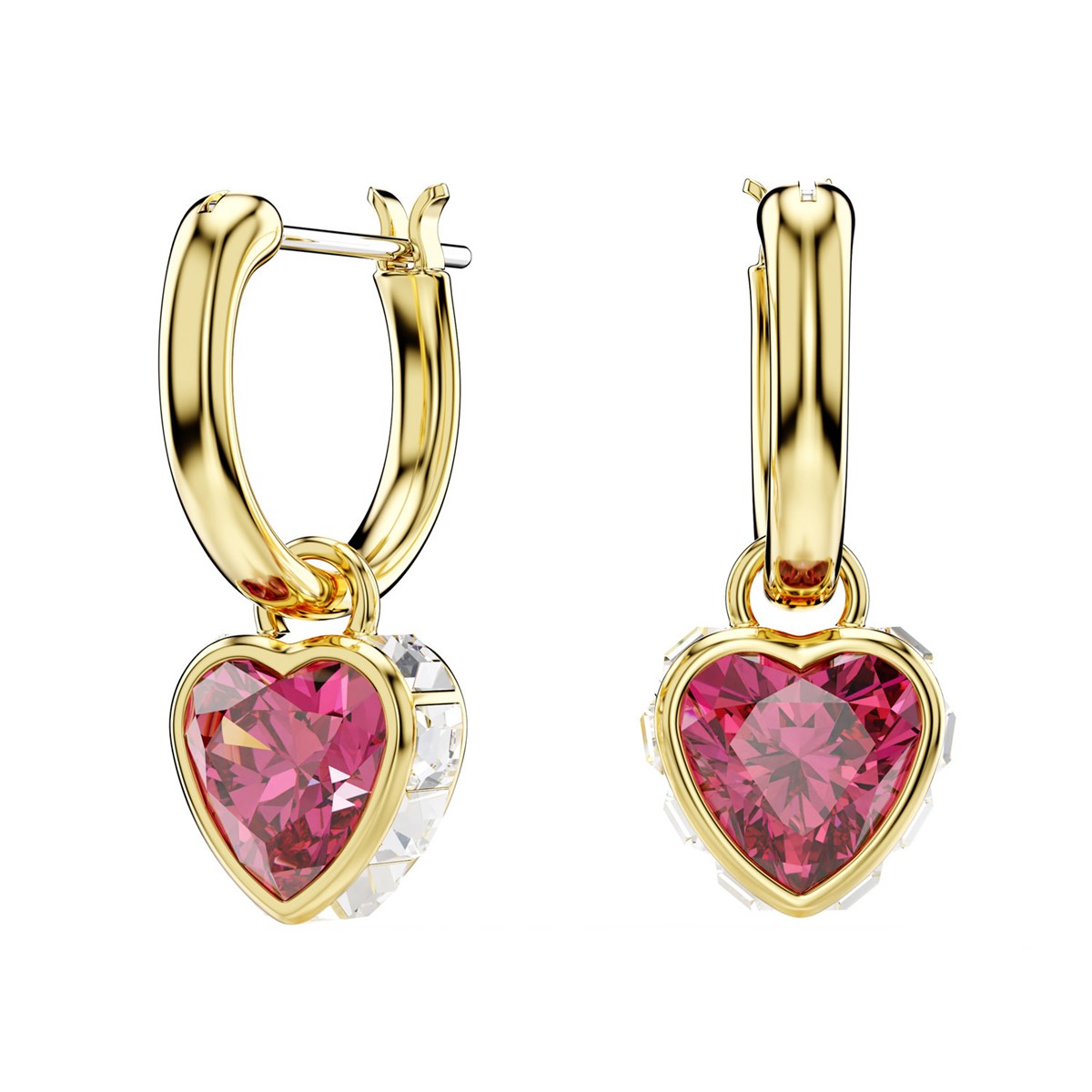 Boucles d'oreilles pendantes Swarovski Stilla_x000D_
coeur rouge