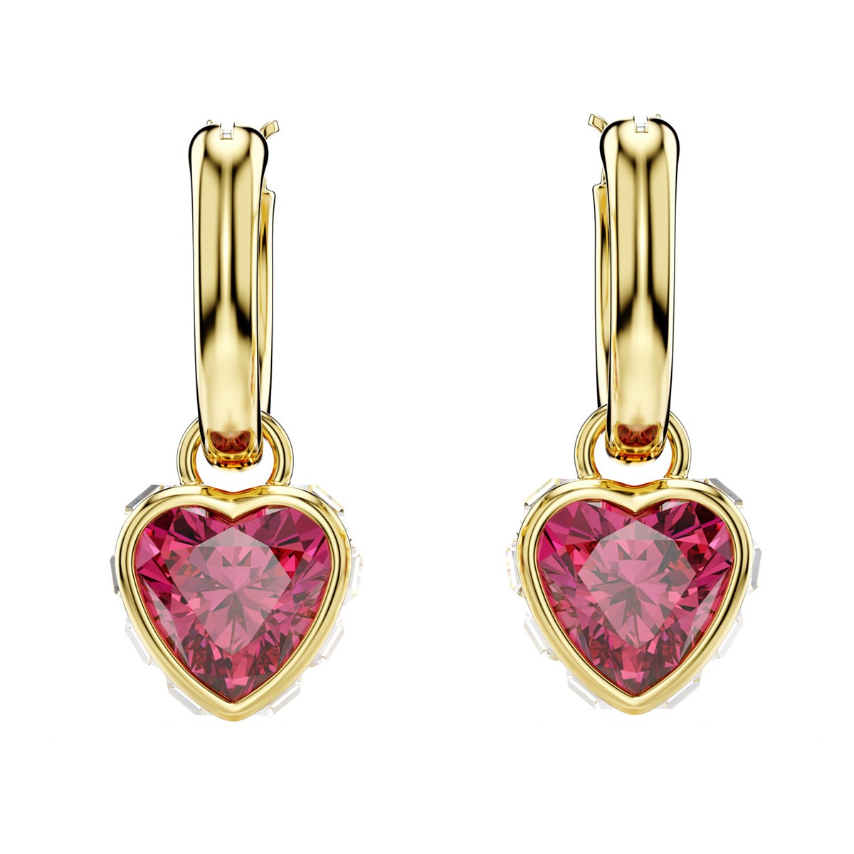 Boucles d'oreilles pendantes Swarovski Stilla_x000D_
coeur rouge - vue 3