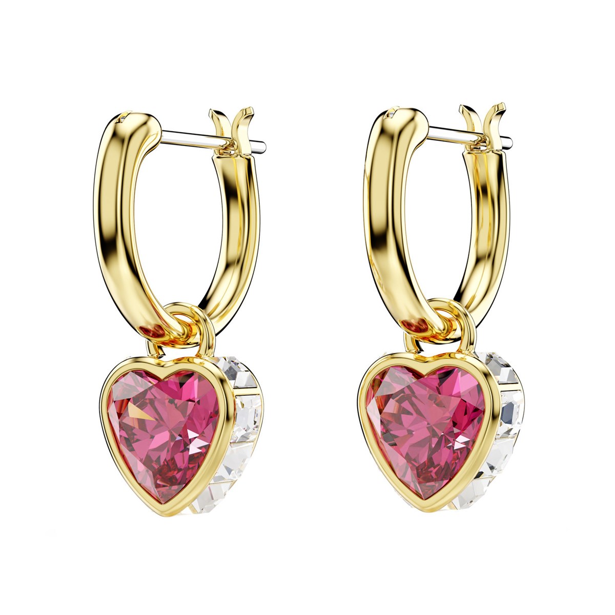 Boucles d'oreilles pendantes Swarovski Stilla_x000D_
coeur rouge - vue 4