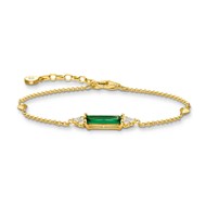 Bracelet Thomas Sabo argent plaqué or pierre verte
