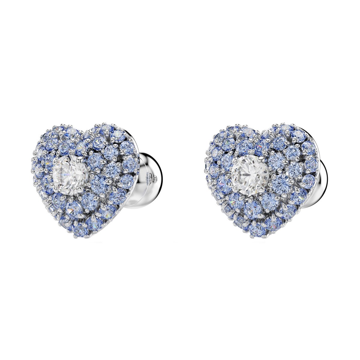 Boucles d'oreilles Swarovski Hyperbola coeur bleu - vue 4