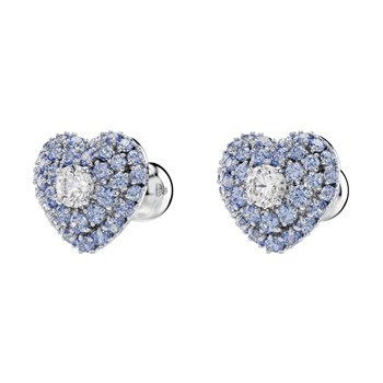 Boucles d'oreilles Swarovski Hyperbola coeur bleu