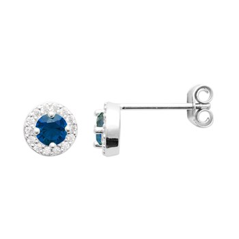 Boucles d'oreilles Brillaxis argent rhodié OZ bleu