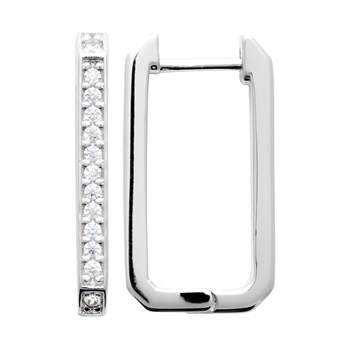 Créoles Brillaxis rectangulaires argent rhodié OZ