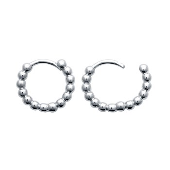 Créoles Brillaxis argent rhodié perlé