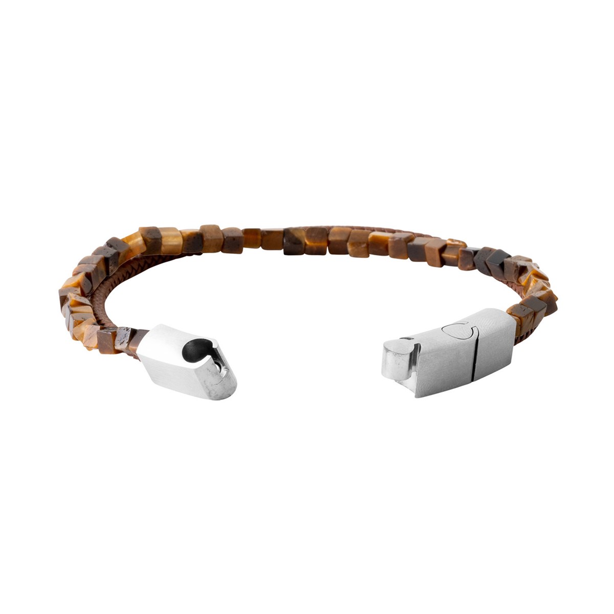 Bracelet homme Brillaxis cuir marron oeil de tigre
21 cm - vue 4