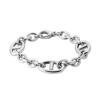 Bracelet Brillaxis gros maillons argent rhodié