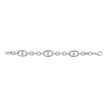 Bracelet Brillaxis gros maillons argent rhodié