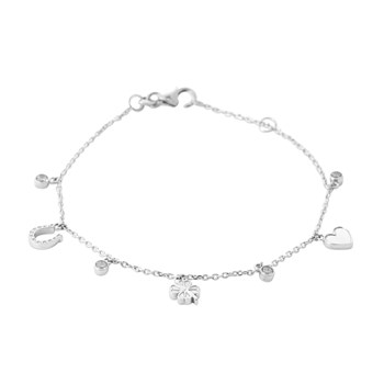 Bracelet Brillaxis argent rhodié pampilles et oxydes
18 cm