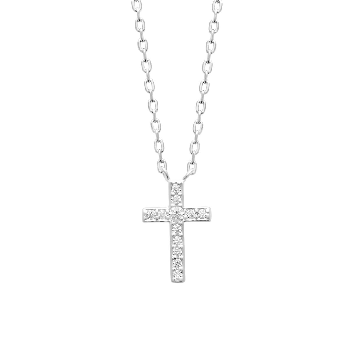 Collier Brillaxis argent rhodié croix empierrée
45 cm