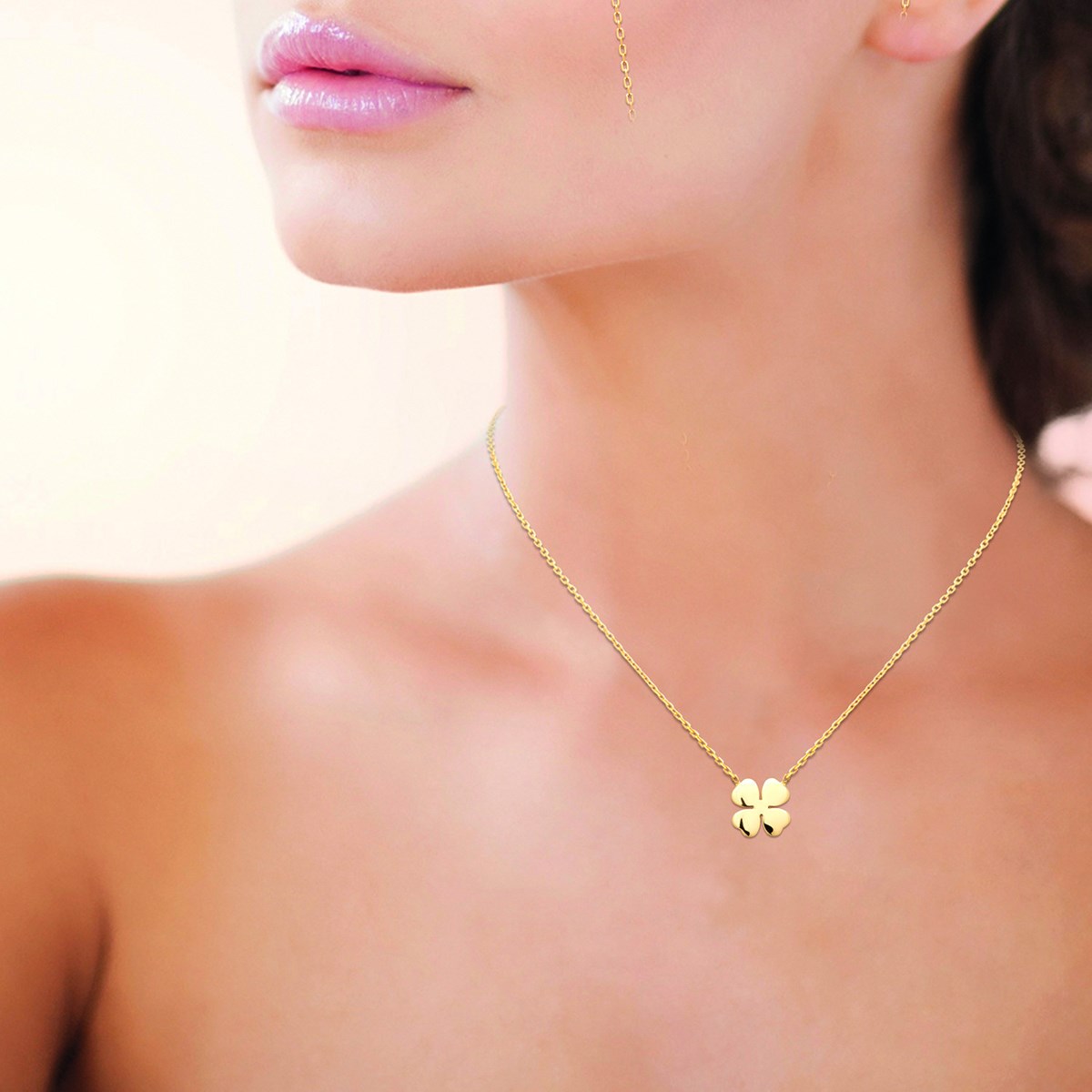 Collier Brillaxis trèfle à quatre feuilles plaqué or
45 cm - vue 2