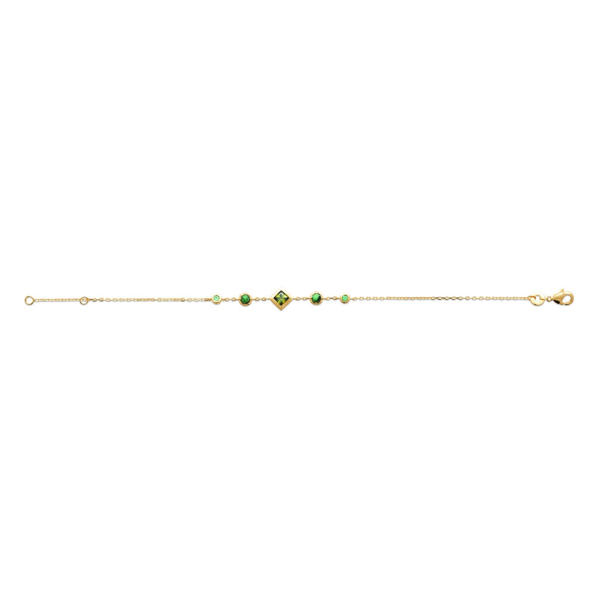 Bracelet Brillaxis plaqué or oxydes verts
18 cm - vue 3