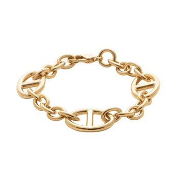 Bracelet Brillaxis gros maillons plaqué or 20 cm