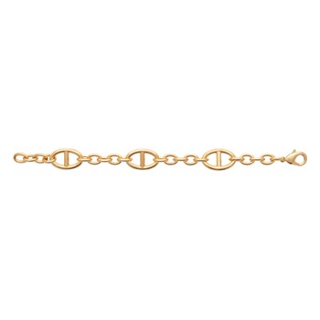 Bracelet Brillaxis gros maillons plaqué or 20 cm