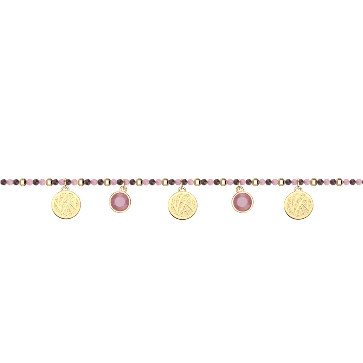 Bracelet Les Cadettes Eivissa_x000D_
doré et perles roses