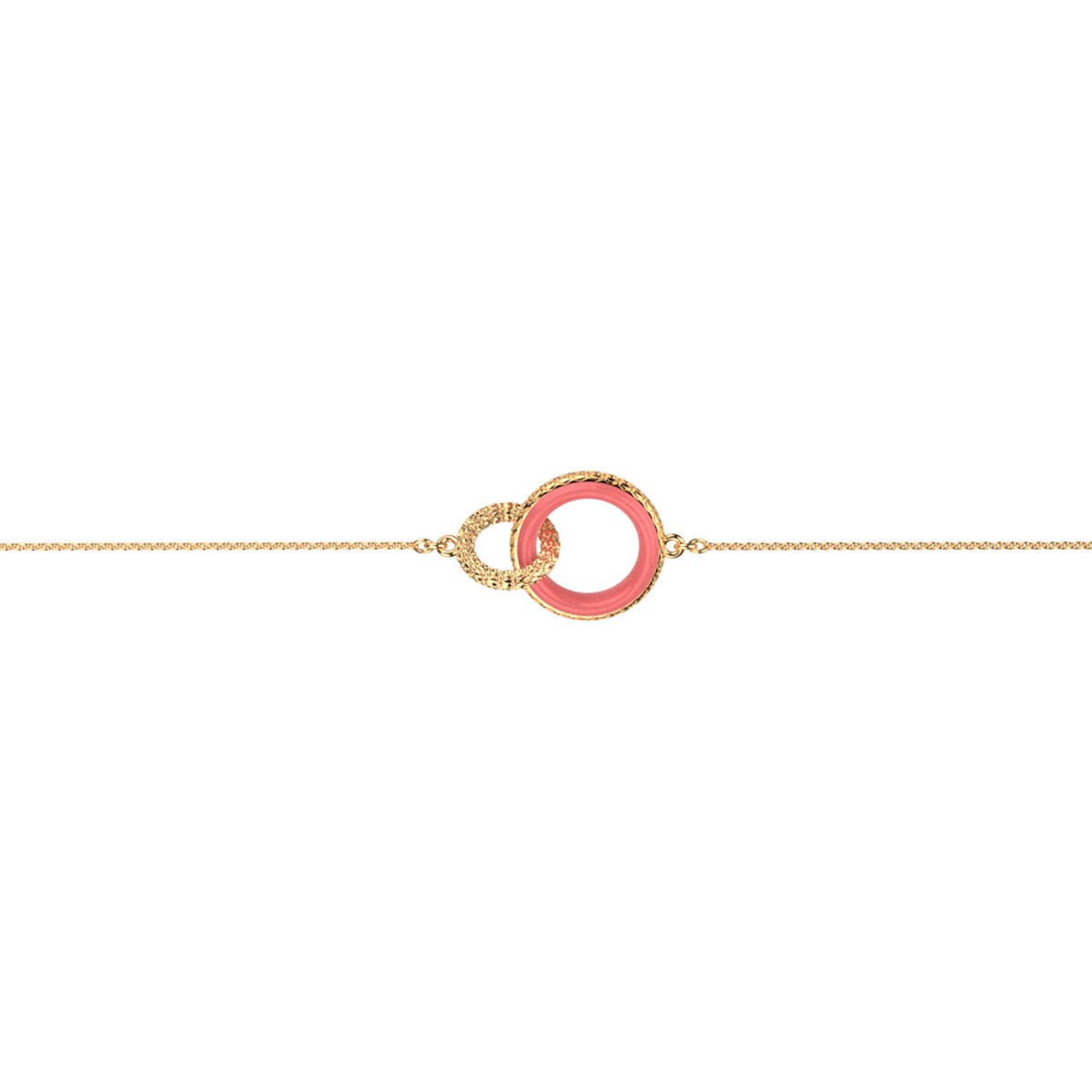 Bracelet Les Cadettes Sunset doré laque corail