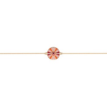 Bracelet Les Cadettes Sunrise doré médaillon rosé