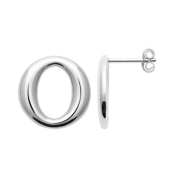 Boucles d'oreilles Brillaxis cercle argent rhodié