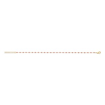 Bracelet Brillaxis plaqué or perles Miyuki rouges