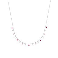 Collier Brillaxis argent pampilles roses