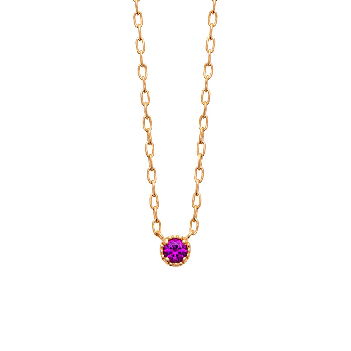 Collier Brillaxis solitaire rouge_x000D_
Plaqué or