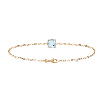 Bracelet Brillaxis plaqué or perle bleue