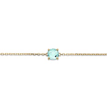 Bracelet Brillaxis plaqué or perle bleue