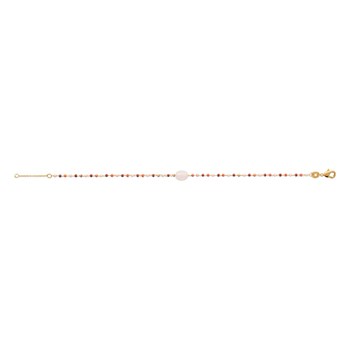 Bracelet Brillaxis plaqué or quartz rose