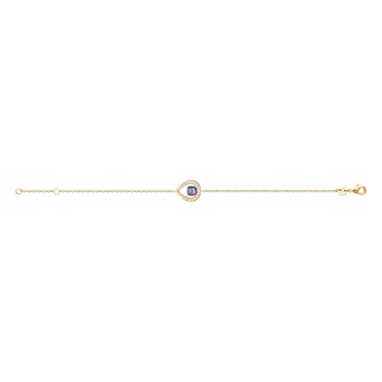 Bracelet Brillaxis plaqué or goutte bleue