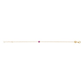 Bracelet Brillaxis plaqué or solitaire rouge