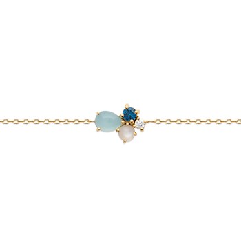 Bracelet Brillaxis plaqué or quartz et amazonite