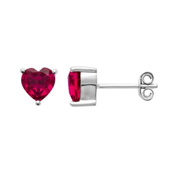 Boucles d'oreilles puces Brillaxis coeur argent