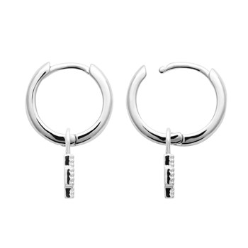 Boucles d'oreilles créoles Brillaxis croix argent