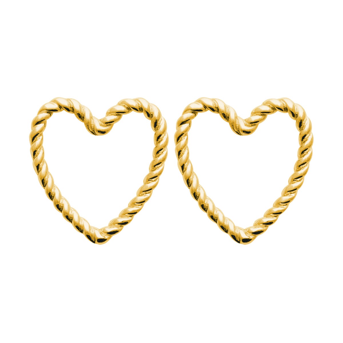 Boucles d'oreilles Brillaxis coeur torsadé_x000D_
plaqué or