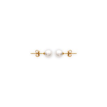 Boucles d'oreilles Brillaxis perles plaqué or 6mm