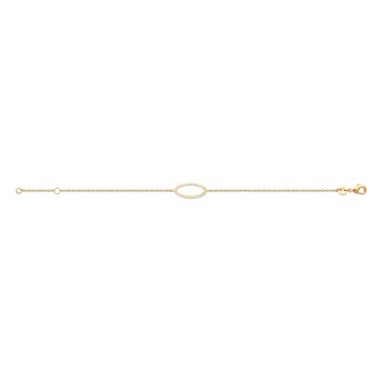 Bracelet Brillaxis ovale pavé plaqué or