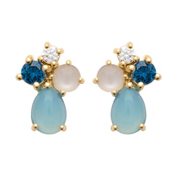 Boucles d'oreilles Brillaxis quartz et amazonite