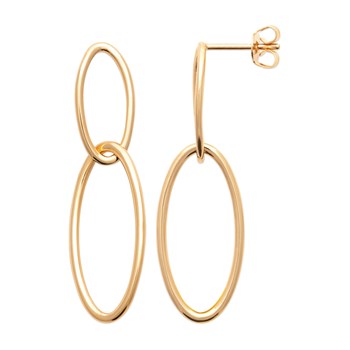 Boucles d'oreilles Brillaxis double ovale plaqué or