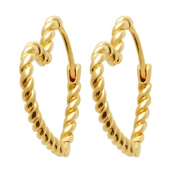 Boucles d'oreilles créoles Brillaxis coeur plaqué or