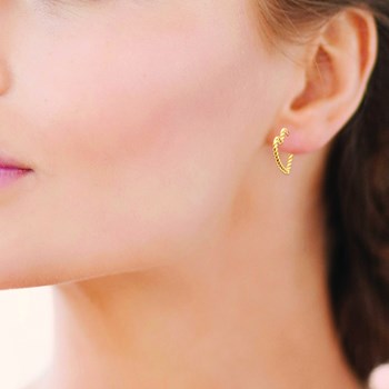 Boucles d'oreilles créoles Brillaxis coeur plaqué or